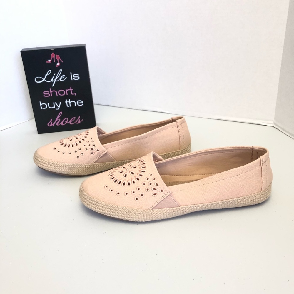 Mia Amore Memory Foam Pink Canvas Slip On Size 8